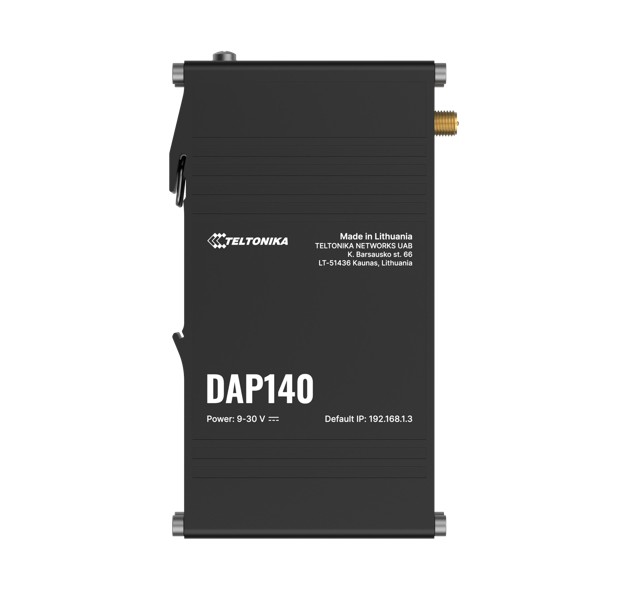 Teltonika DAP140 Industrial Wireless Access Point with Wi-Fi 4 Mesh, Fast Roaming, Dual 10/100 RJ45 LAN, Passive PoE-In & DIN-Rail Mount