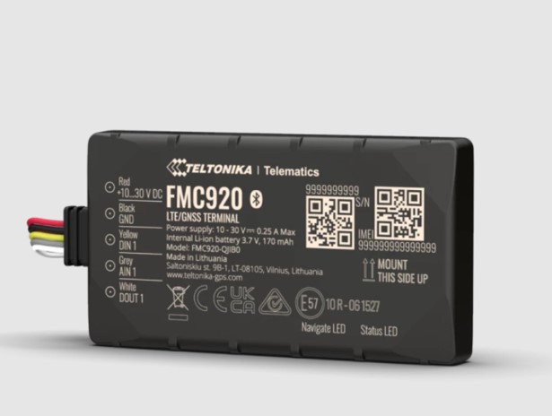 Teltonika FMC920 Compact 4G LTE Cat 1 Tracker with GNSS & Bluetooth LE, Fallback to 2G GSM, Jamming Detection