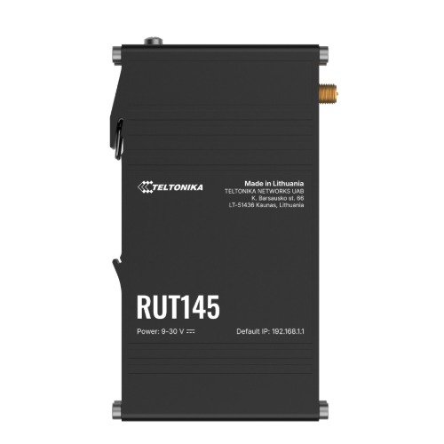 Teltonika RUT145 Industrial RS485 Router with Wi-Fi & Ethernet, RMS Support, DIN-Rail Mount, Industrial Data Collection Ready, PSU Excluded