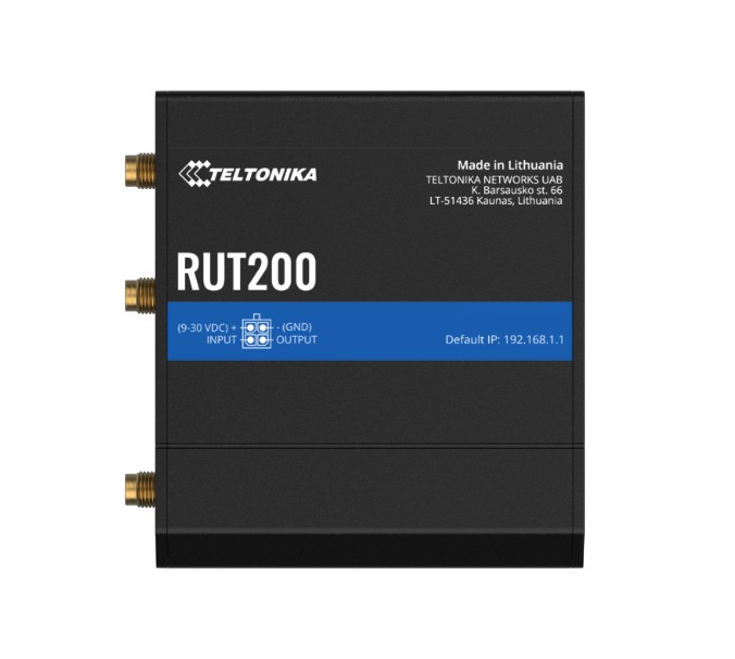 Teltonika RUT200 Industrial 4G LTE Cellular Router with WAN Failover, Wi-Fi, Dual Ethernet Ports & PSU Included