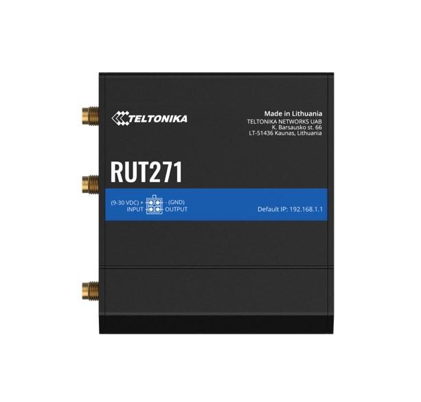 Teltonika RUT271 RedCap 5G Router | 3GPP Release 17, LTE Cat 4 Compatible, Instant LTE Failover, Wi-Fi 4, PSU Included