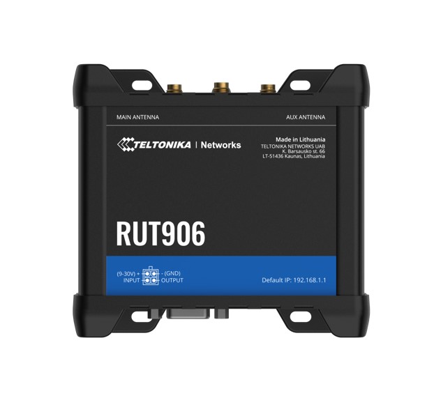 Teltonika RUT906 Industrial 4G LTE Cellular Router Dual-SIM WAN Failover 4x Ethernet Ports with RS232/RS485, GNSS & Wi-Fi 4
