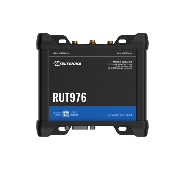 Teltonika RUT976 RedCap 5G Router Dual-SIM WAN Failover 4x Ethernet Ports Backward Compatible 4G LTE Cat 4 with PSU - Industrial Grade