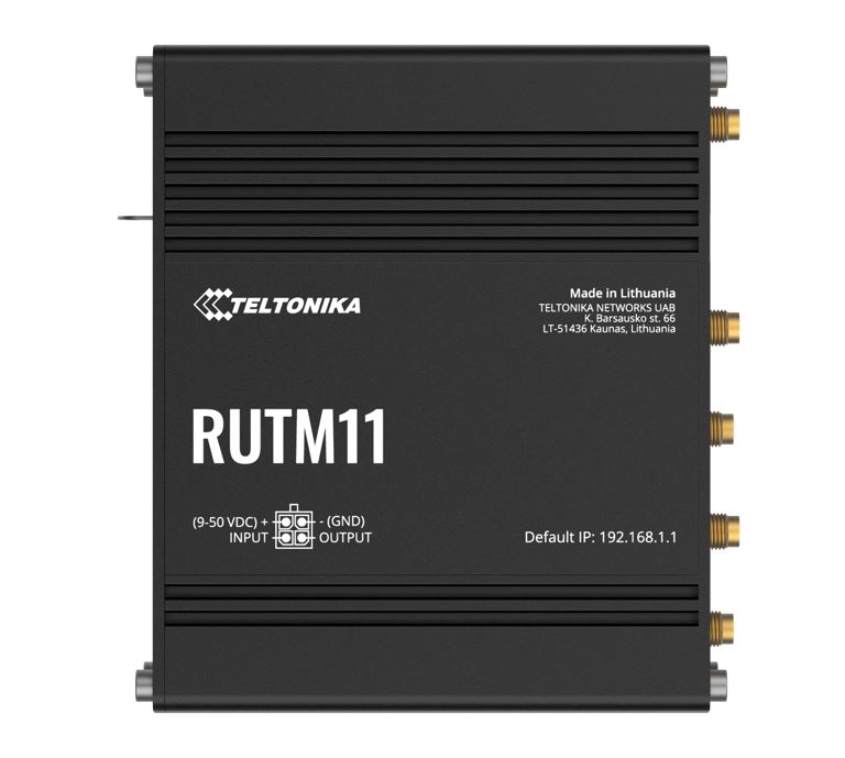 Teltonika RUTM11 Industrial 4G LTE Router with Dual-band Wi-Fi 5, 4x Gigabit RJ45, USB 2.0, Dual SIM & 128 VLANs, PSU Included