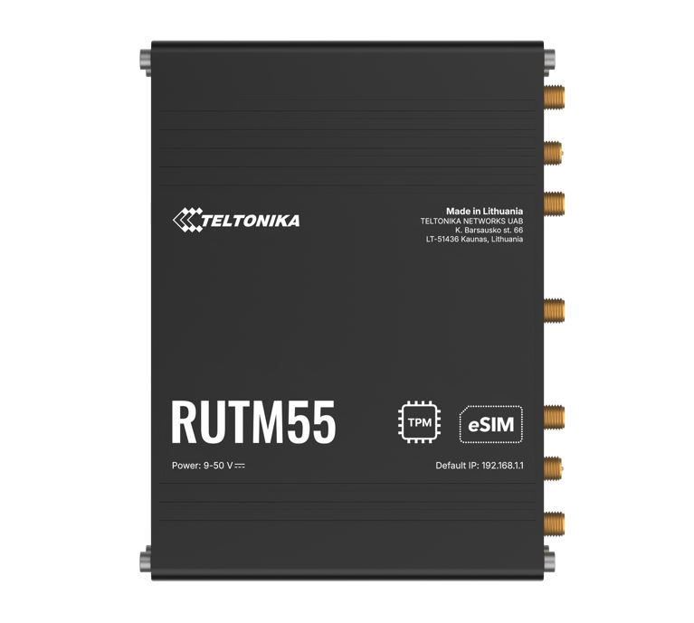 Teltonika RUTM55 Dual 5G Industrial Router with Dual SIM, eSIM™, Wi-Fi 5 & Serial I/O