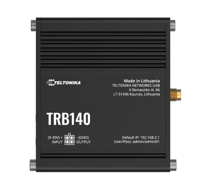 Teltonika TRB140 Industrial Rugged LTE Gateway with 4G LTE Cat 4, Gigabit Ethernet & Industrial Protocols Support