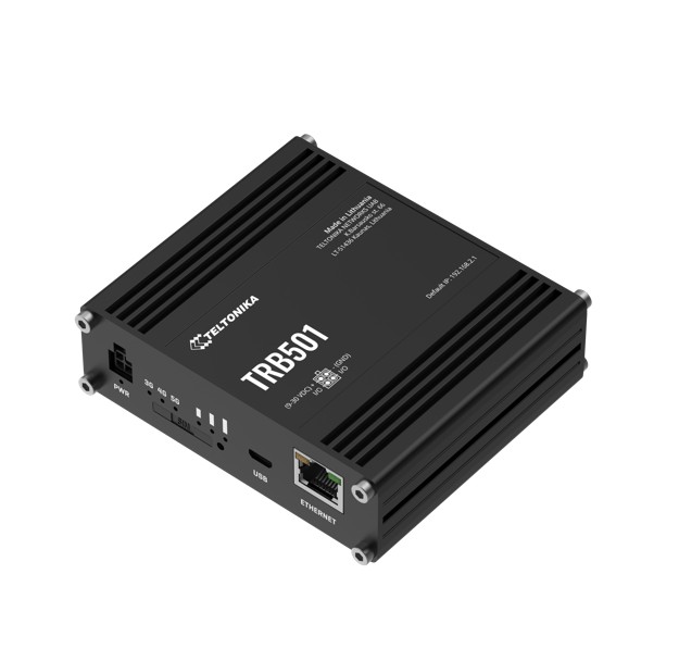 Teltonika TRB501 Industrial 5G Gateway with 2.5 Gbps Ethernet, 5G Sub-6 GHz Modem, Rugged Aluminium Enclosure, Supports LTE CAT 20 & IIoT Protocols