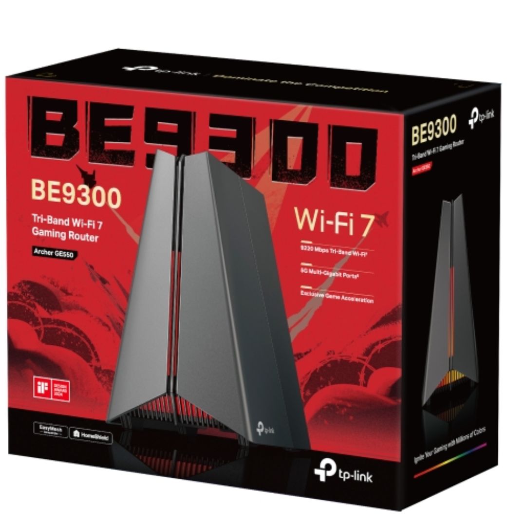 TP-Link Archer GE550 BE9300 Tri-Band Wi-Fi 7 Gaming Router with 9,220 Mbps Speeds, Multi-Gig Wired Ports & Advanced Game Acceleration