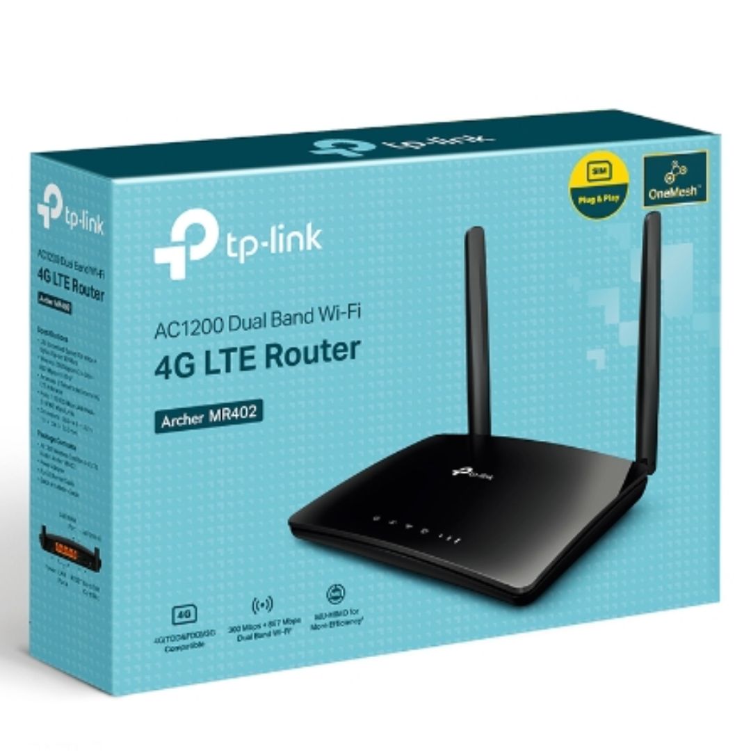 TP-Link Archer MR402 AC1200 Dual Band 4G LTE Router with Up to 867 Mbps Wireless Speed and Nano SIM Slot