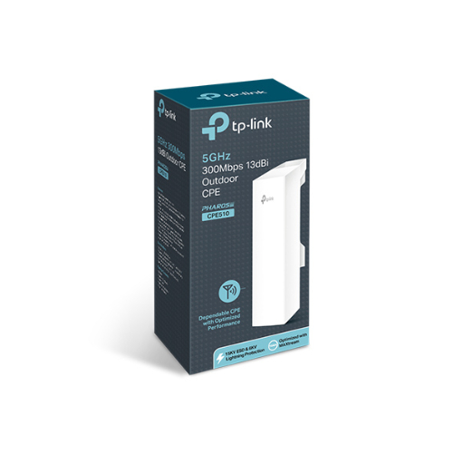 TP-Link CPE510 5GHz 300Mbps Outdoor CPE Access Point with 13dBi 2x2 MIMO Directional Antenna, Pharos MAXtream TDMA, IPX5 Weatherproof