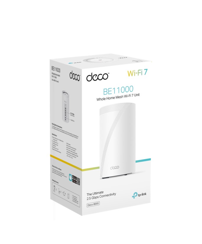 TP-Link Deco BE65 BE11000 Tri-Band Wi-Fi 7 Whole Home Mesh System with 4x 2.5 Gbps Ethernet Ports and Multi-Link Operation