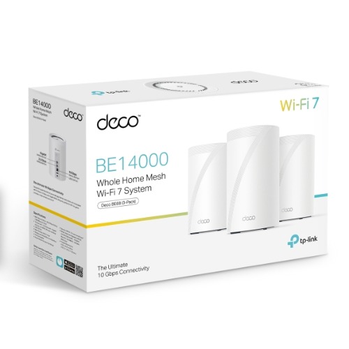 TP-Link Deco BE68 Tri-Band Wi-Fi 7 Whole Home Mesh System 14 Gbps with Multi-Gig WAN/LAN & HomeShield Security (3-Pack)