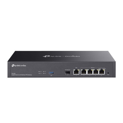 TP-Link ER7406 Omada Gigabit VPN Gateway with Multi-WAN Load Balancing, 1x SFP, 5x Gigabit RJ45, USB 3.0, High Security VPN, Rackmount/Desktop