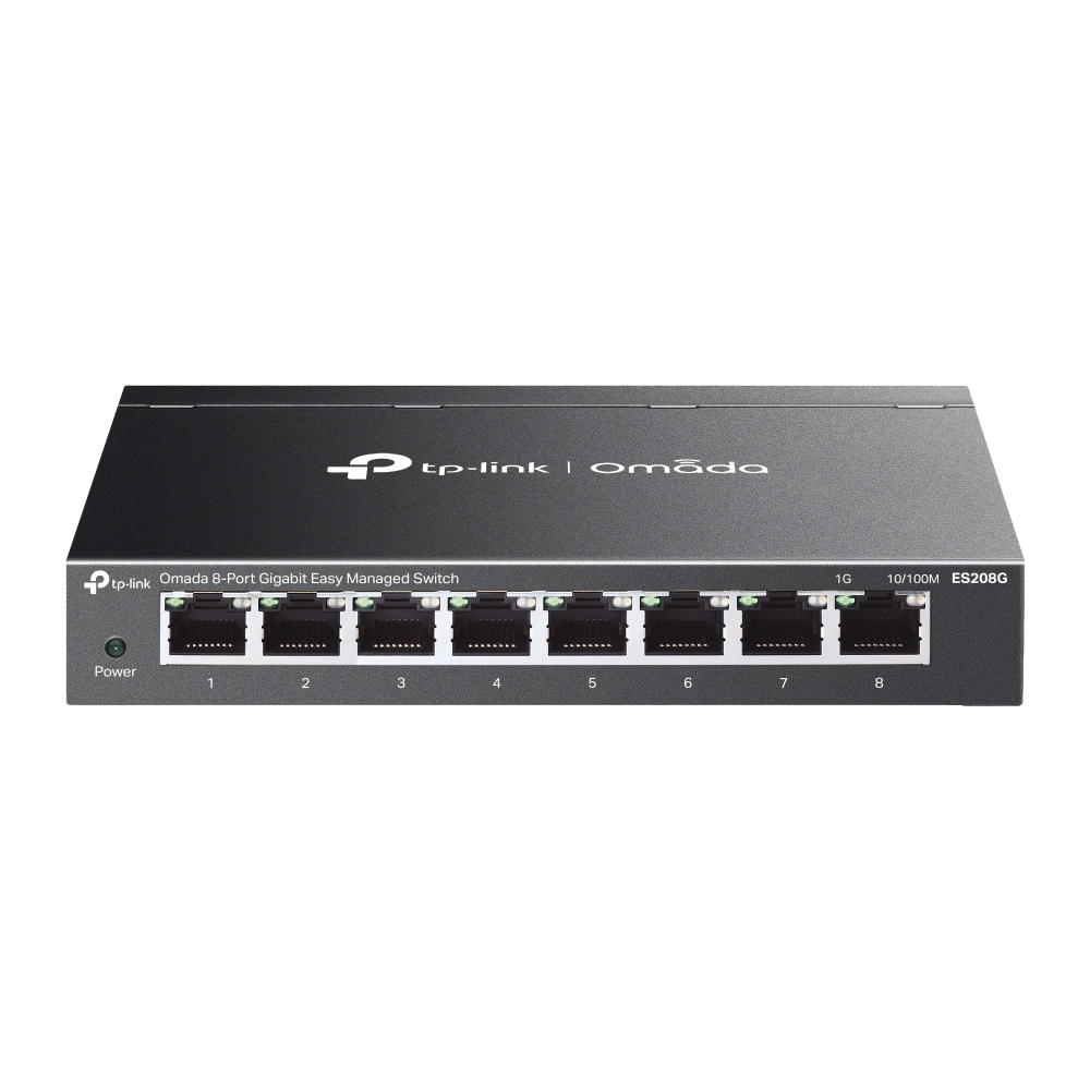 TP-Link ES208G Omada 8-Port Gigabit Easy Managed Switch with VLAN, LAG, IGMP Snooping & Fanless Metal Design