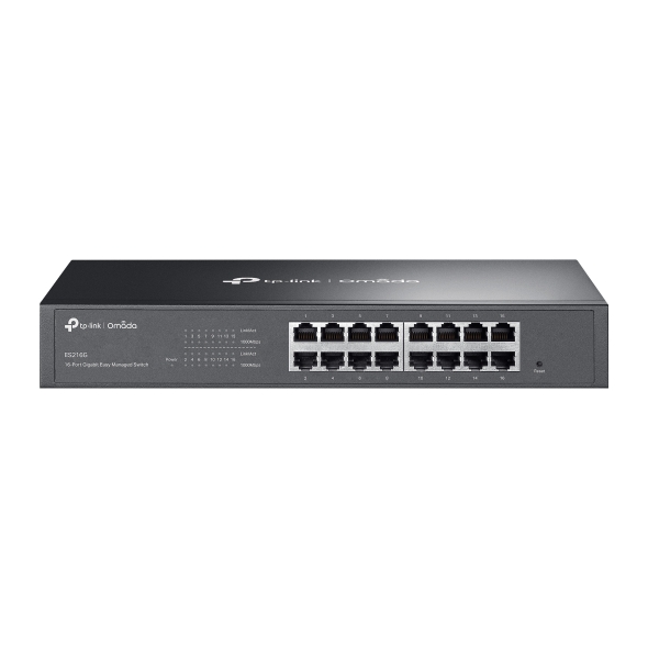 TP-Link ES216G Omada 16-Port Gigabit Easy Managed Switch with VLAN, LAG, IGMP Snooping & Fanless Silent Operation