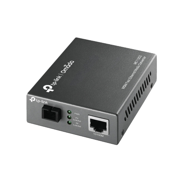 TP-Link MC112CS 10/100Mbps WDM Media Converter SC Single-Mode Fiber to RJ45 Ethernet, 20km Reach, Tx 1310nm Rx 1550nm