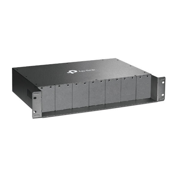 TP-Link MC1400 19" 2U Rackmount Chassis for 14-Slot Media Converters with Redundant Power Supply and Cooling Fans
