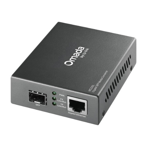 TP-Link MC220L Gigabit SFP Media Converter — 1x SFP (LC) + 1x RJ45 Gigabit, Hot-Swappable, 1000Base-SX/LX to 1000Base-T, up to 10 km