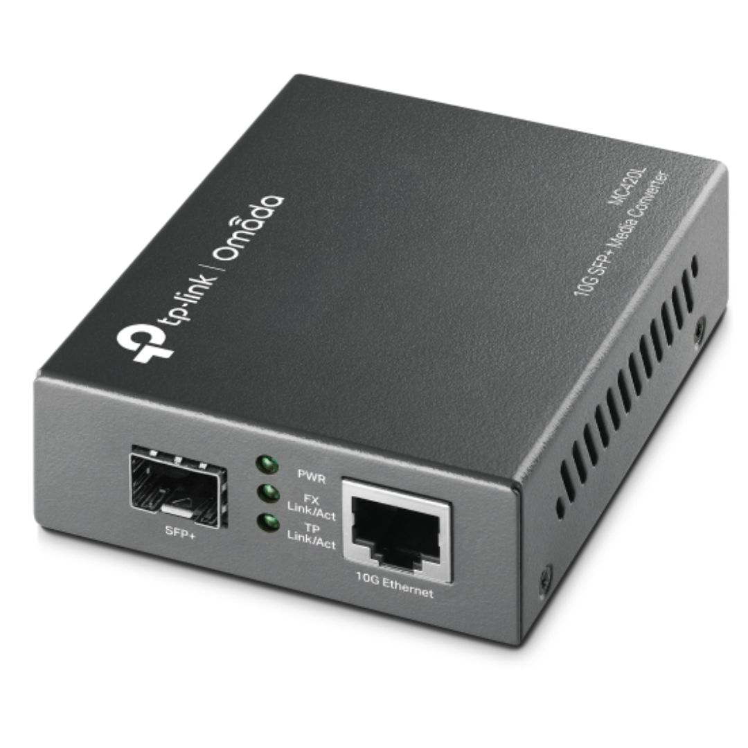 TP-Link MC420L Omada 10G Multi-Gigabit SFP Media Converter with 1G/2.5G/5G/10Gbps RJ45 Auto-Negotiation and Hot-Swappable SFP+ Port