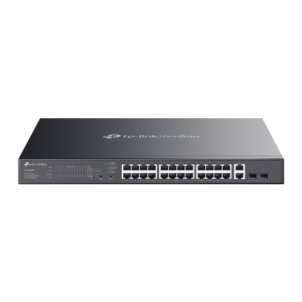 TP-Link Omada ES228GMP 28-Port Gigabit Easy Managed Switch with 24-Port PoE+ and 384W Power Budget, Fast PoE, Cloud Management & Loopback Detection