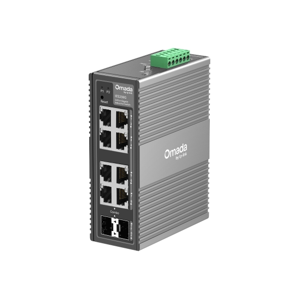 TP-Link Omada IES208G 8-Port Gigabit Industrial Easy Managed Switch with 2x GE SFP/RJ45 Combo & 6x GE RJ45, Industrial Grade, IP40 Aluminum, Redundant Power