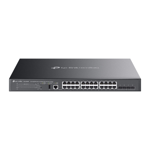 TP-Link SG5428XMPP Omada 24-Port Gigabit L3 Managed PoE++ Switch with 4× 10G SFP+ Slots and 500W PoE Budget