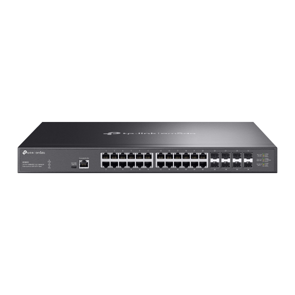 TP-Link SX3832 Omada 24-Port 10GBASE-T L2+ Managed Switch with 8 10GE SFP+ Slots - 640 Gbps Switching Capacity, Multi-Gig RJ45 & SFP+ Ports, Rack-Mountable
