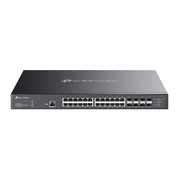 TP-Link SX3832MPP Omada 32-Port 10GE L2+ Managed Switch with 24-Port PoE++ and 770W Budget, Static Routing, Omada Cloud Management