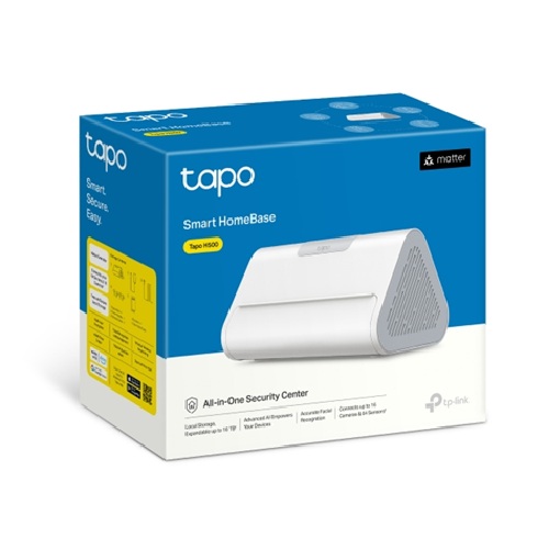 TP-Link Tapo H500 Smart HomeBase with 16GB eMMC, Expandable 2.5" SATA Storage, AI Face Recognition & Multi-Camera Hub