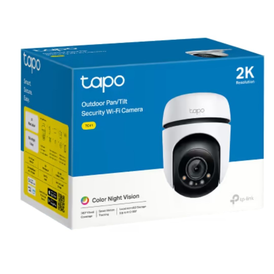 TP-Link TC41 Outdoor Pan/Tilt Security WiFi Camera 2K with Colour Night Vision, 360° Coverage & Smart Motion Tracking