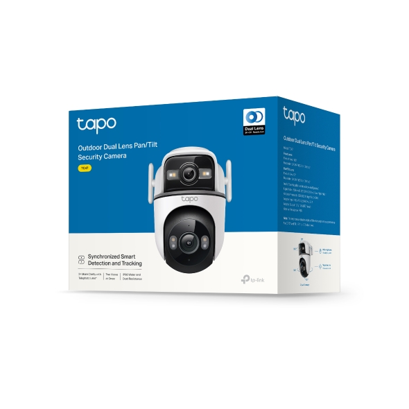 TP-Link TC47 Outdoor Dual Lens Pan/Tilt Security Camera with 2K Dual 3MP Lenses, AI Detection, IP66 Weatherproof, Smart Tracking & Night Vision