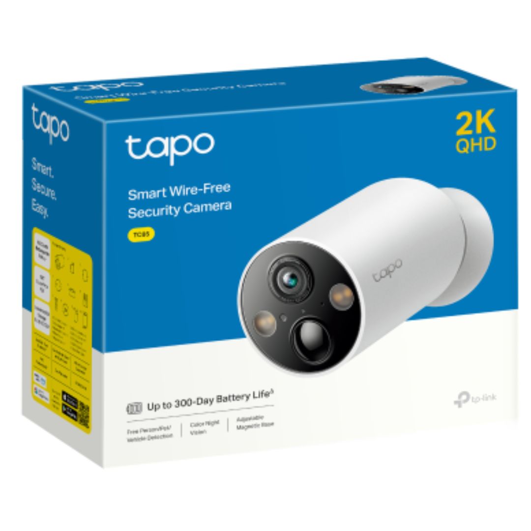 TP-Link TC85 V1.2 Smart Wire-Free Security Camera 2K QHD 2560x1440, Color Night Vision, 150° FOV, 10000mAh Battery, IP66 Weatherproof, AI Detection, Two-Way Audio