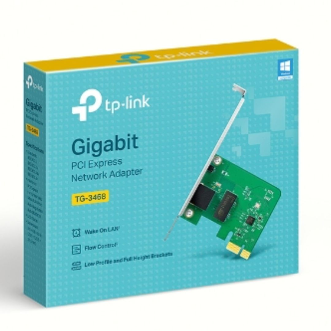 TP-Link TG-3468 32-bit Gigabit PCIe Network Adapter with Realtek RTL8168E, 10/100/1000Mbps RJ45, Auto MDI/MDIX, Wake-on-LAN Support
