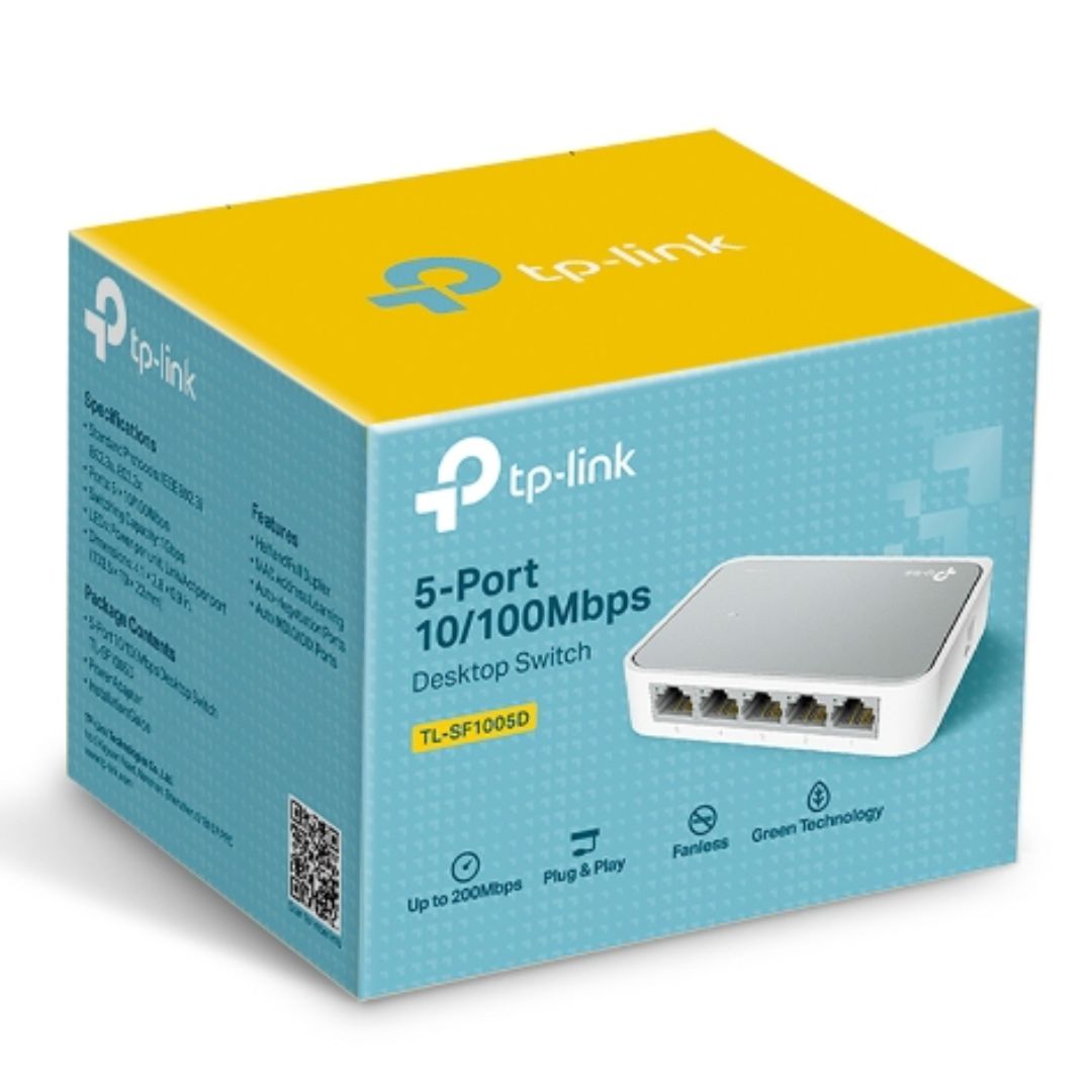 TP-Link TL-SF1005D 5-Port 10/100Mbps Unmanaged Desktop Switch with Auto MDI/MDIX and Green Ethernet Technology