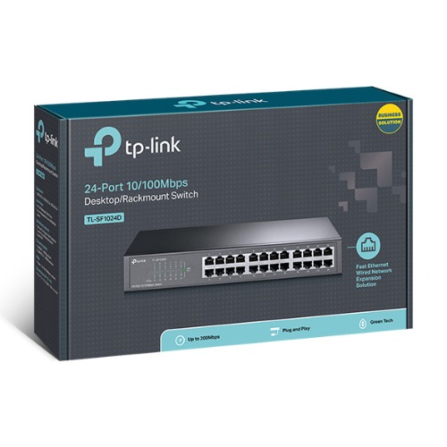 TP-Link TL-SF1024D 24-Port 10/100Mbps Rackmount Unmanaged Switch with Energy-Efficient Technology & 4.8Gbps Switching Capacity