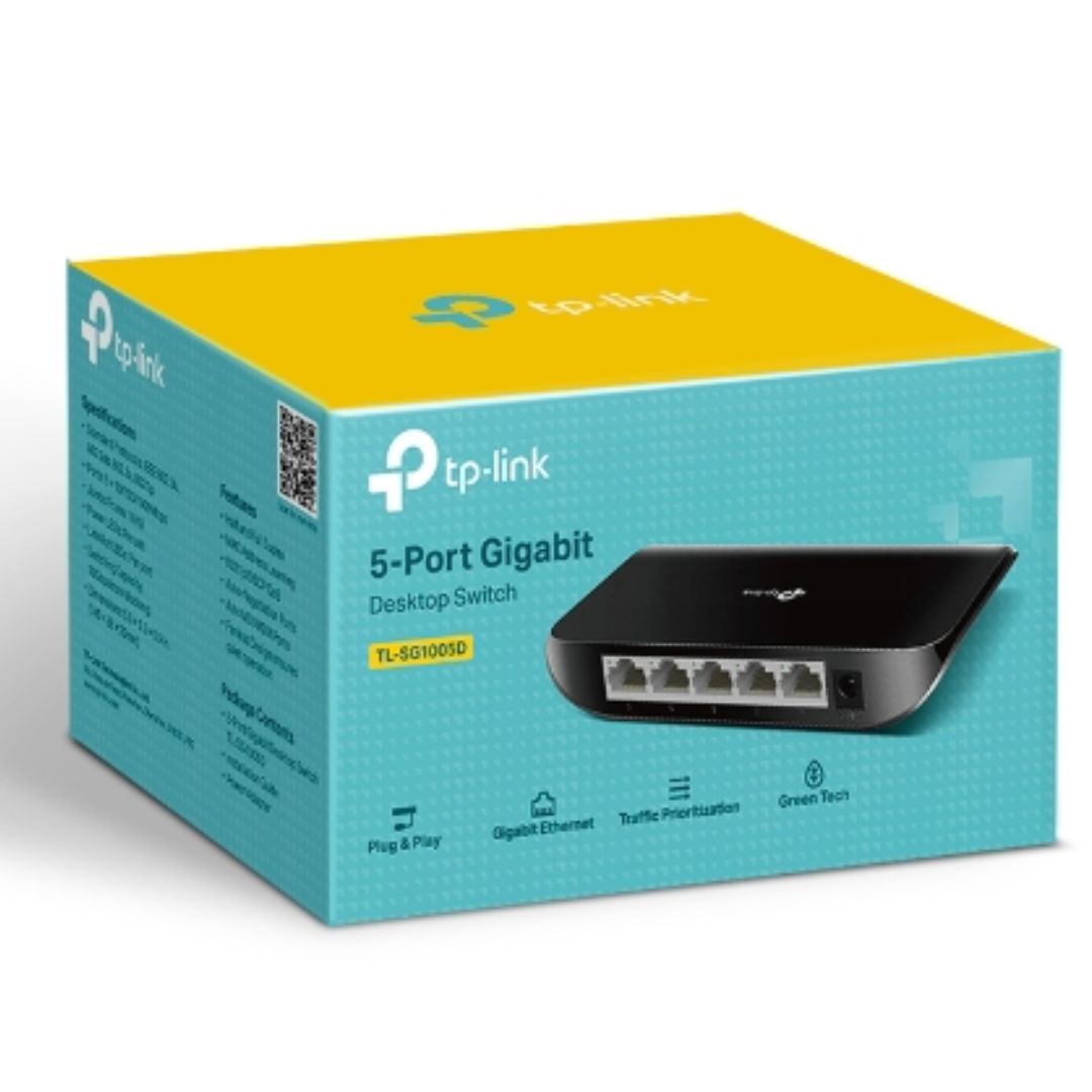 TP-Link TL-SG1005D 5-Port Desktop Gigabit Ethernet Switch with Auto MDI/MDIX and Green Ethernet Technology