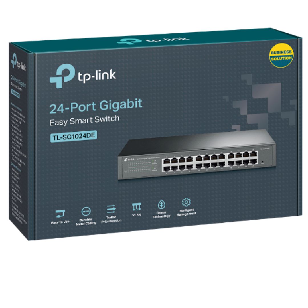 TP-Link TL-SG1024DE 24-Port Gigabit Easy Smart Switch with Energy Efficient L2 Features and 48Gbps Switching Capacity