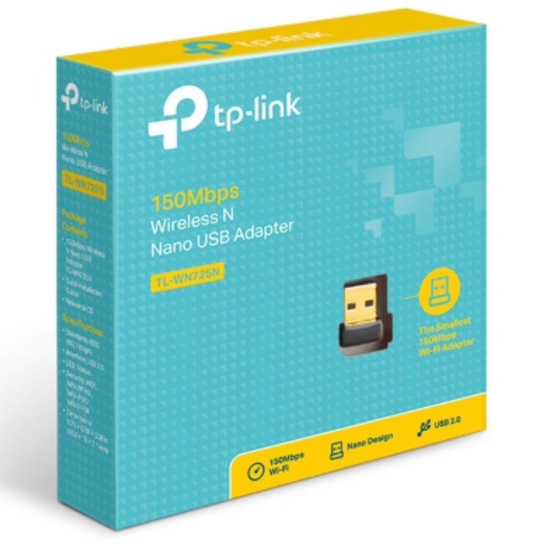 TP-Link TL-WN725N N150 Nano Wireless USB Adapter 2.4GHz 150Mbps USB 2.0 Wireless N Nano Adapter for Laptop & Desktop