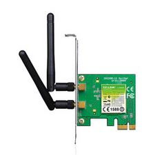 TP-Link TL-WN881ND N300 PCIe Wireless Adapter — 2.4GHz 300Mbps, 2× Detachable 2dBi Omni Antennas, RP-SMA, Low-Profile Bracket