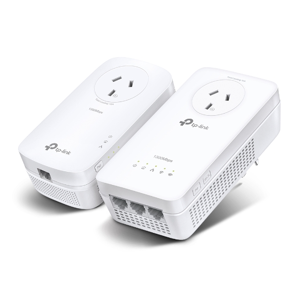TP-Link TL-WPA8631P KIT AV1300 Gigabit Passthrough Powerline AC Wi-Fi Kit Dual-Band 300Mbps + 867Mbps, 2x2 MU-MIMO, 300m Range