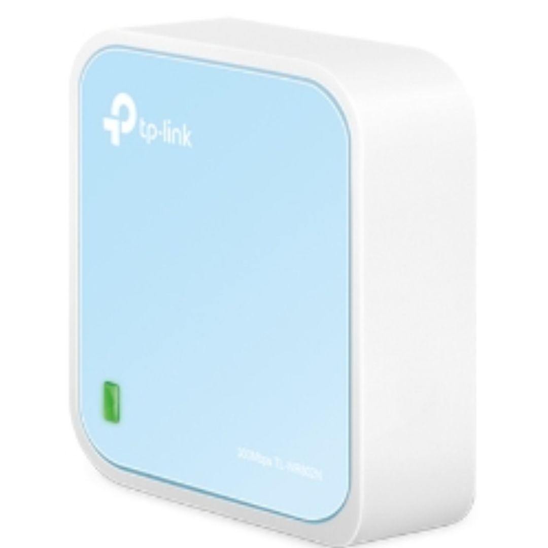 TP-Link TL-WR802N N300 Wireless Nano Router 2.4GHz 300Mbps Pocket-Sized Travel Router with 1x 10/100Mbps LAN/WAN & Micro USB Power