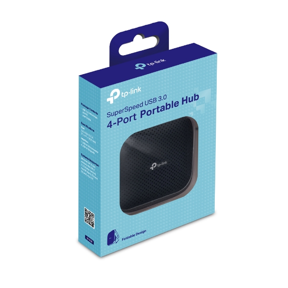 TP-Link UH400 USB 3.0 4-Port Portable Hub with Retractable Cable, Up to 5Gbps Data Transfer, No External Power Needed