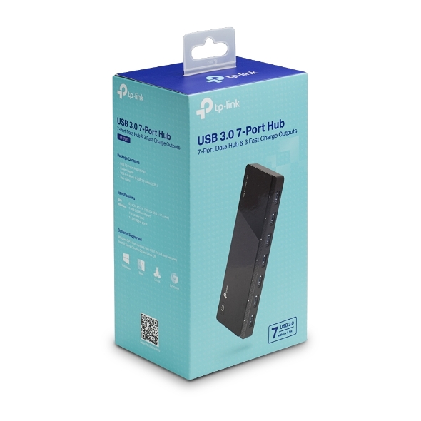 TP-Link UH700 USB 3.0 7-Port Hub with 2.5A Power Adapter - Fast Data Transfer up to 5Gbps, LED Indicators, Multi-Protection