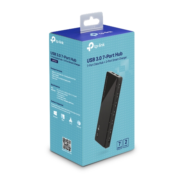 TP-Link UH720 USB 3.0 7-Port Powered Hub with 2 Smart Charging Ports 5V/2.4A, SuperSpeed 5Gbps Data Transfer for Windows, Mac, Linux