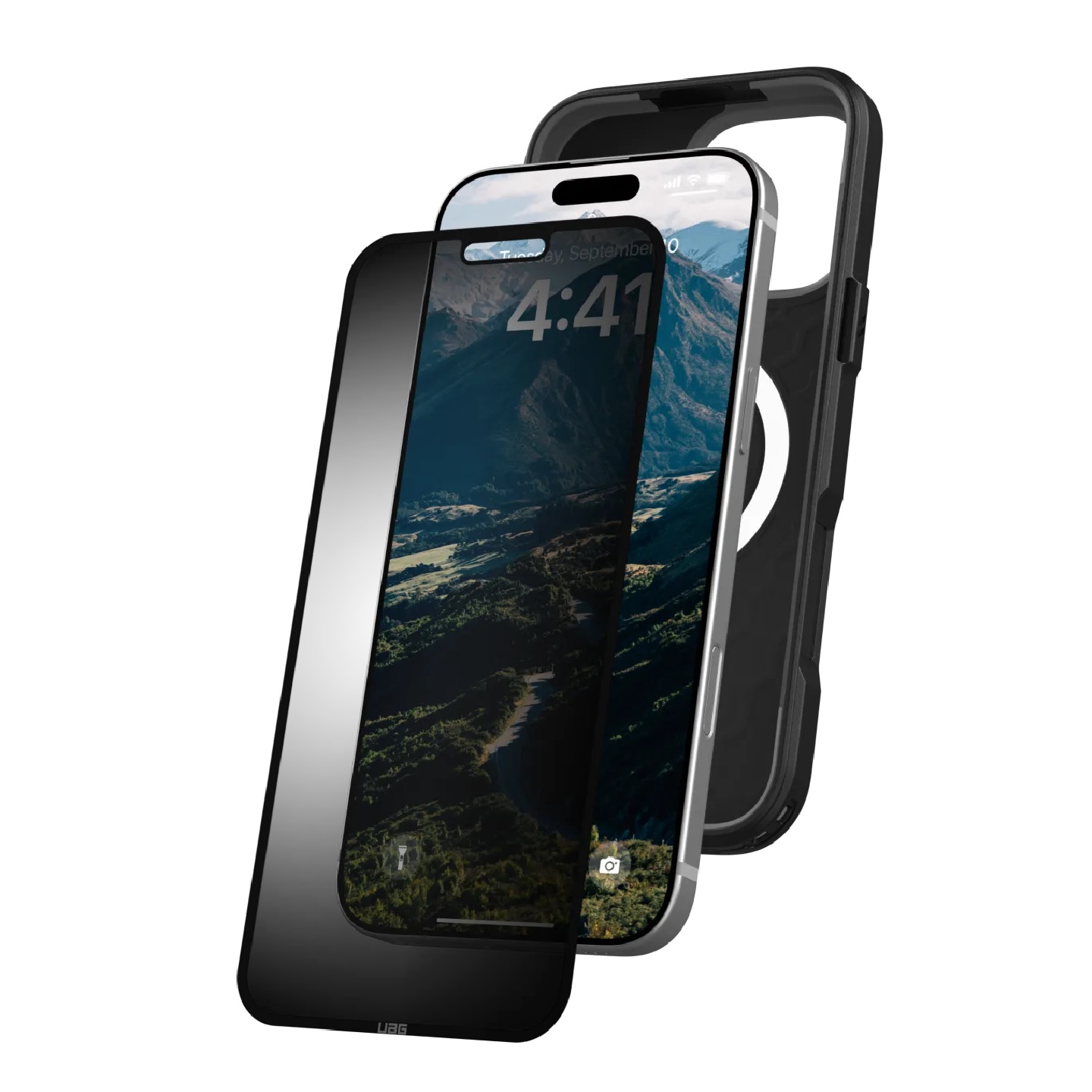 UAG Removable Privacy Screen Protector for Apple iPhone 16 Pro 6.3" - Anti-Glare, Eco-Friendly RPET, Easy Install, Compatible with Face ID & Cases