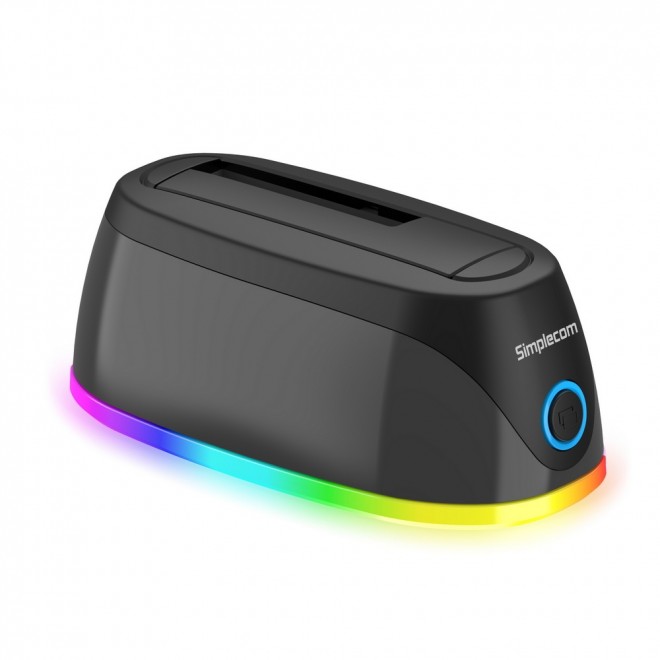Simplecom SD336 USB 3.0 SATA Docking Station for 2.5" & 3.5" HDD/SSD with RGB Lighting, 5Gbps USB 3.2 Gen 1, Hot-Swappable, One-Touch Backup