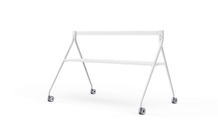 Yealink MB-FloorStand-860T White Floor Stand with Tray for MeetingBoard 86 | Wheeled Mobile Mount for Easy Transport and Stable Support