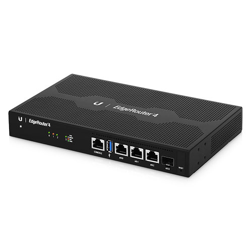 Ubiquiti EdgeRouter 4 - 3 Port Gigabit Router with 1 Gbps SFP Port, Quad-Core 1 GHz Processor, 1GB DDR3 RAM, Fanless Design