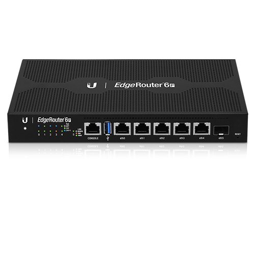 Ubiquiti EdgeRouter 6 PoE - 5-Port Gigabit RJ45 Router with 1 SFP Port, 24V Passive PoE, 1GHz Quad-Core MIPS64 Processor, 1GB DDR3 RAM, Fanless Design