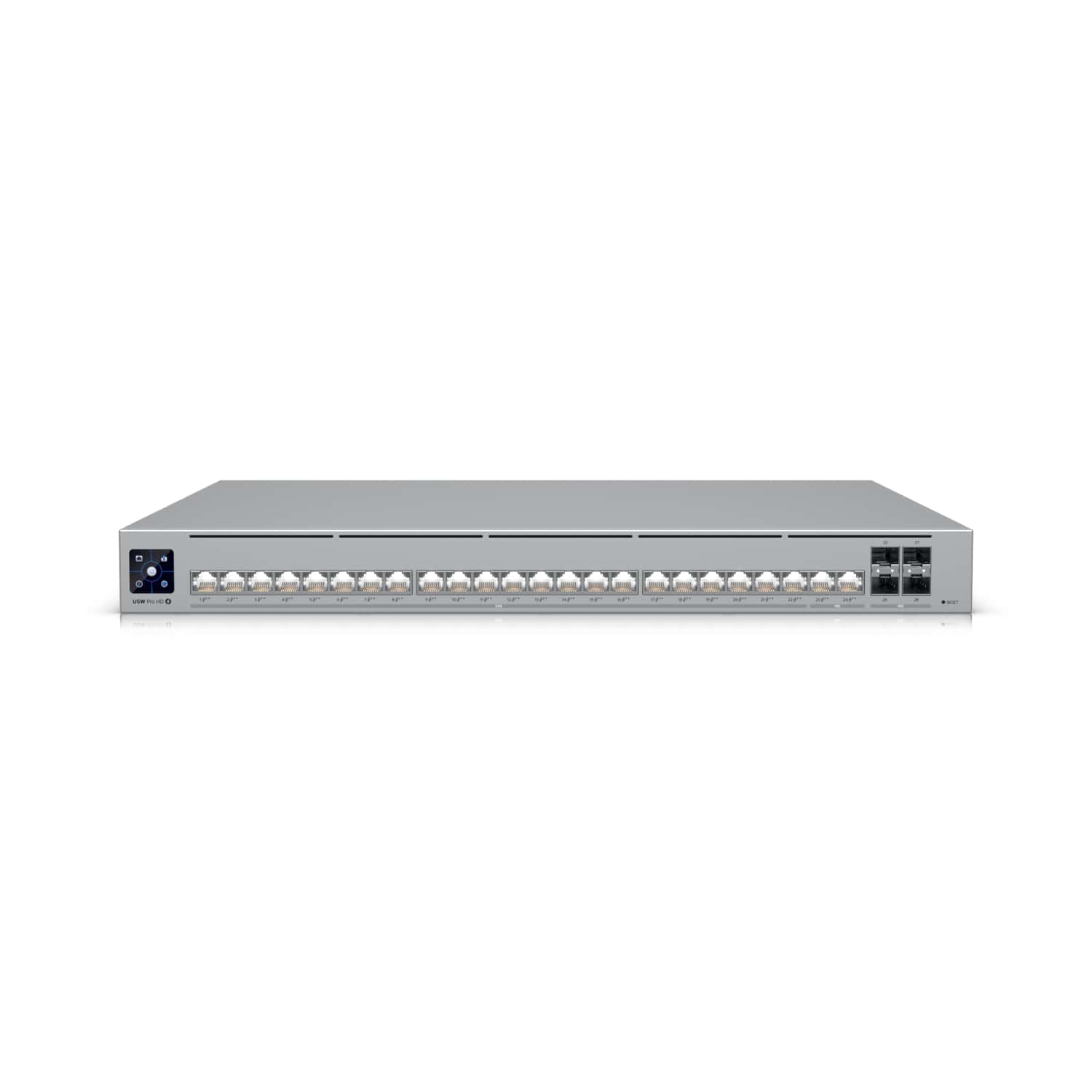 Ubiquiti Pro HD 24 PoE Layer 3 Switch with 2x 10 GbE PoE++, 22x 2.5 GbE PoE++, and 4x 10G SFP+ Ports, 600W PoE Budget, Etherlighting™ Technology